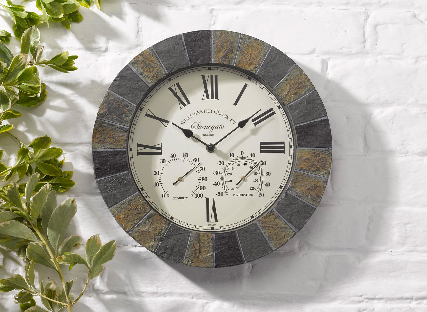 14In Stonegate Wall Clock & Thermometer