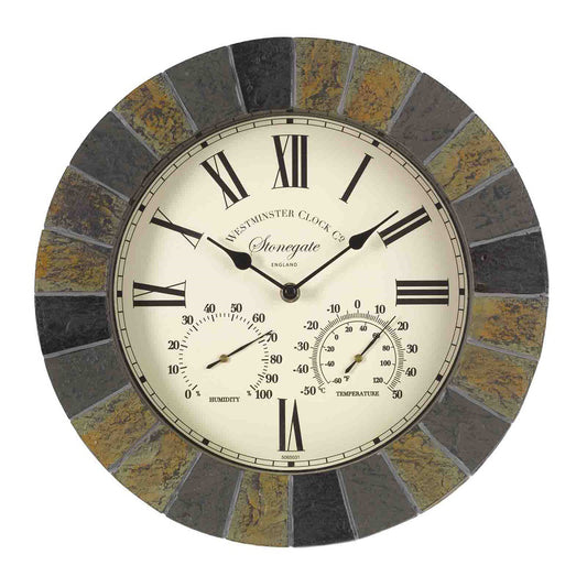 14In Stonegate Wall Clock & Thermometer