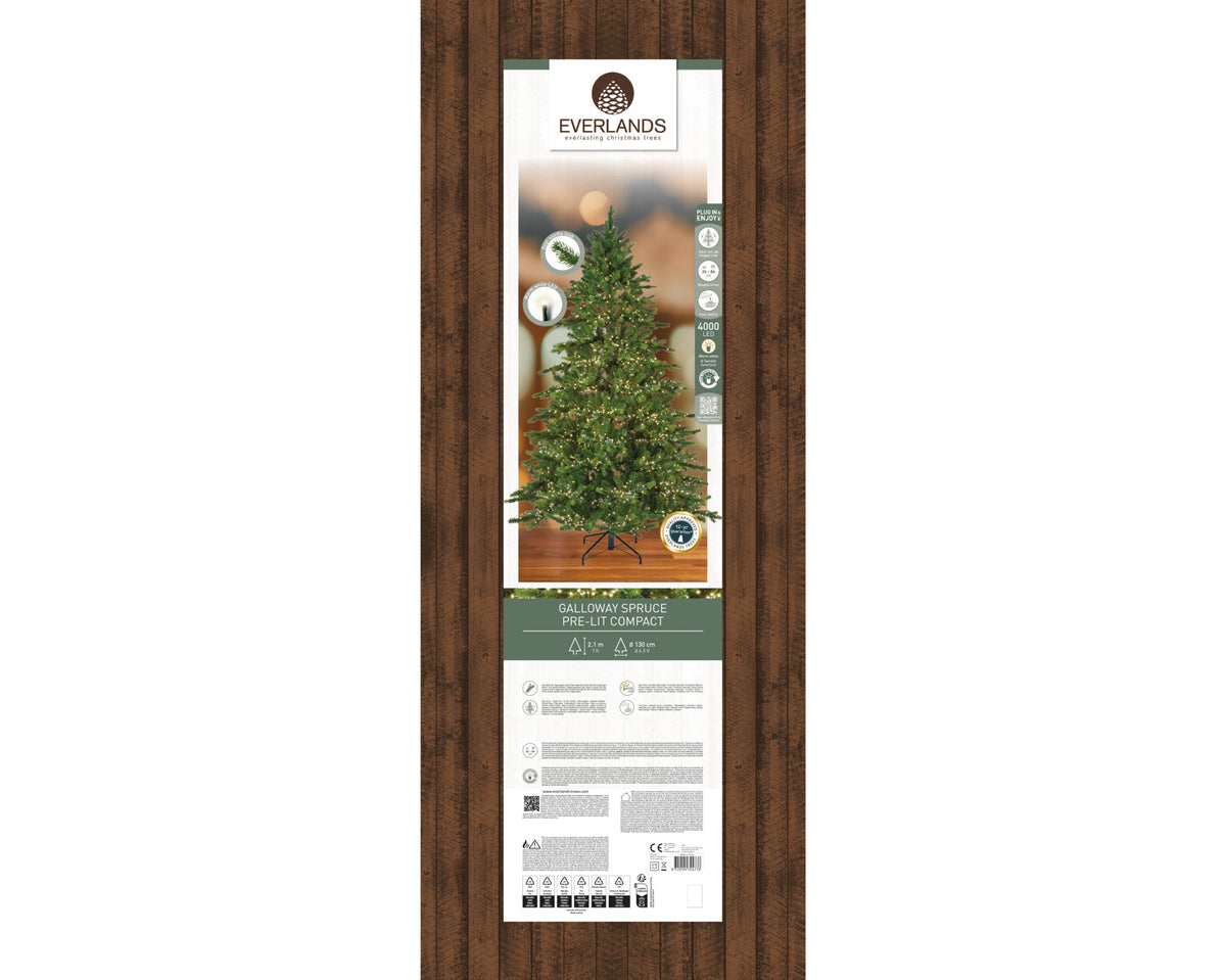 Galloway Spruce 7ft Pre-Lit Artificial Christmas Tree