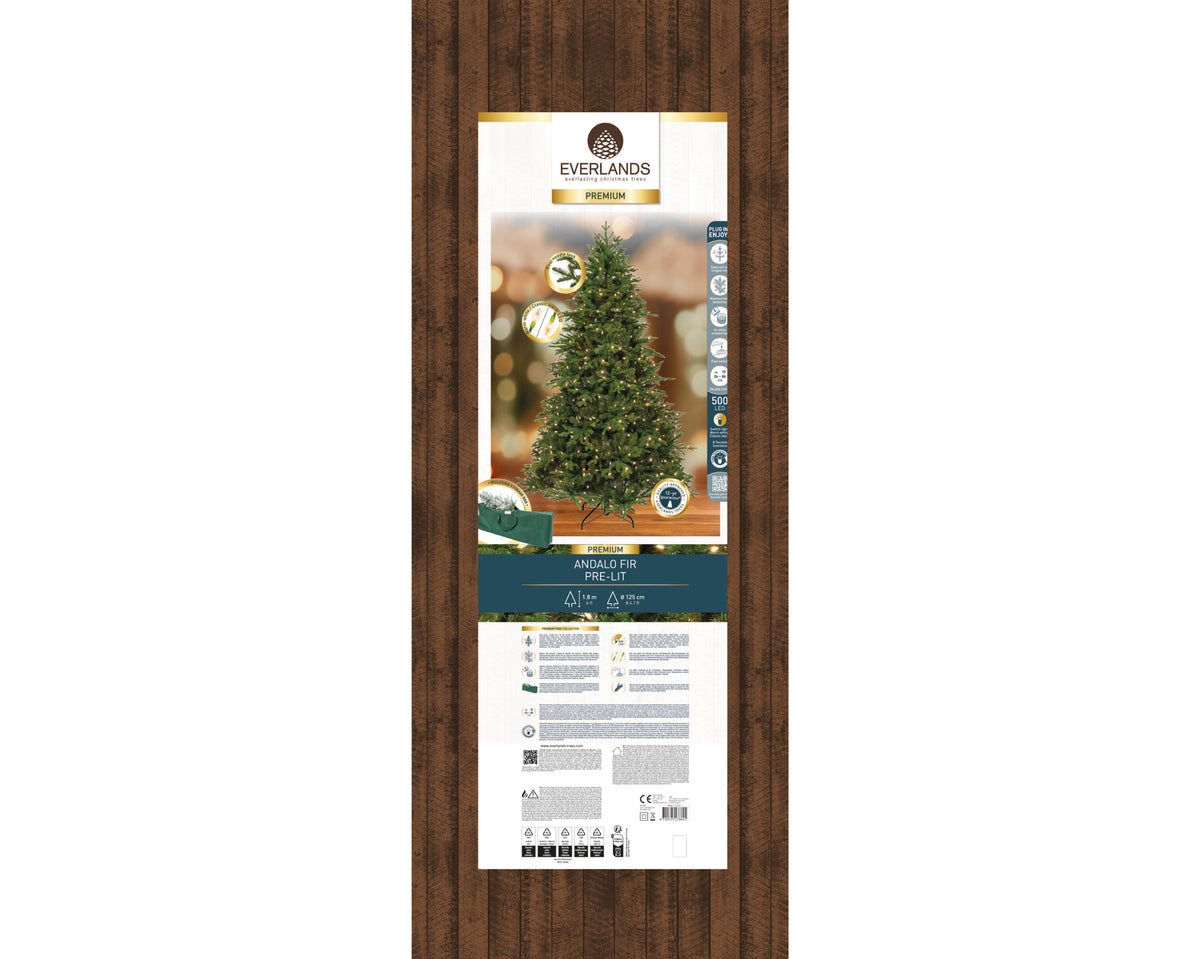 Andalo Fir Nostalgic 6ft Pre-Lit Artificial Christmas Tree