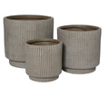 Vince Planter Fibre Clay Round Vertical Ribs