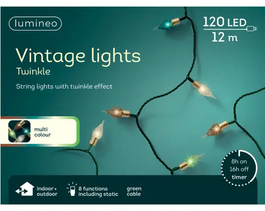 LED vintage lights gb 8 function twinkle effect outdoor