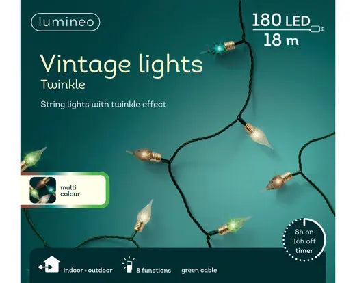 LED vintage lights gb 8 function twinkle effect outdoor