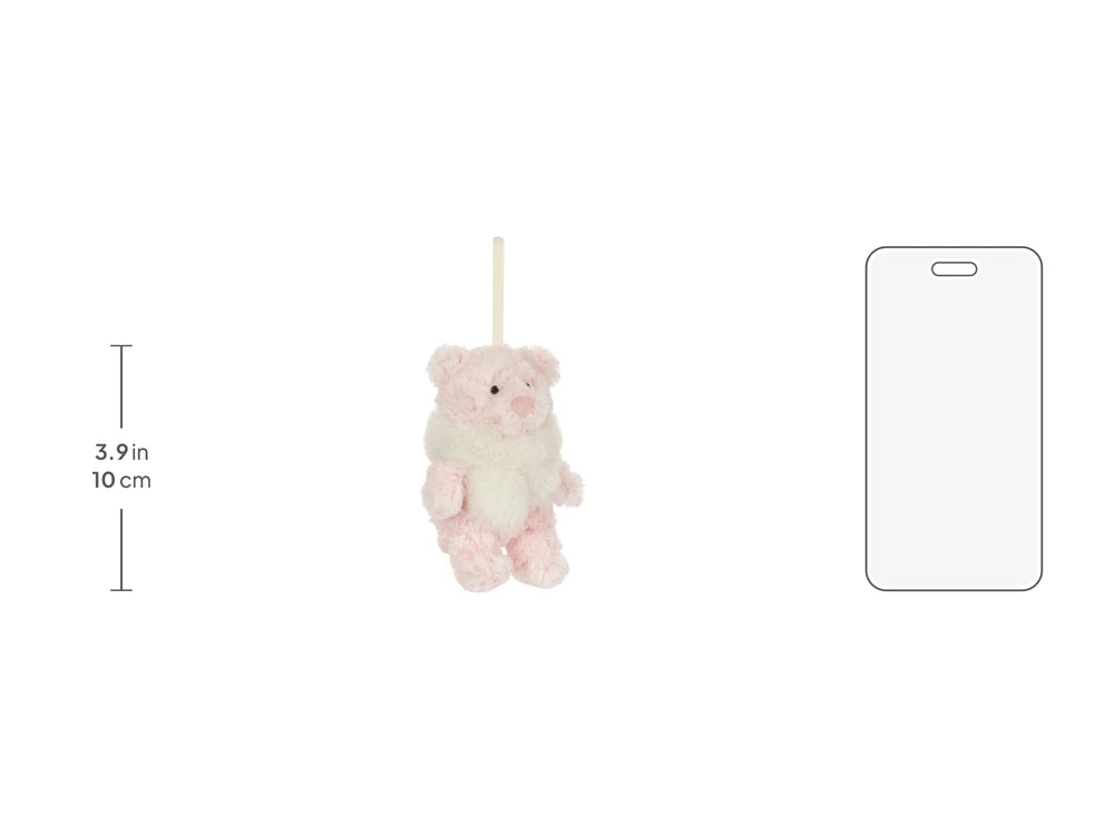 Jellycat Leola Bear Winter Warmer Decoration size chart