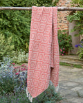 Diamond Recycled Cotton Throw Coral