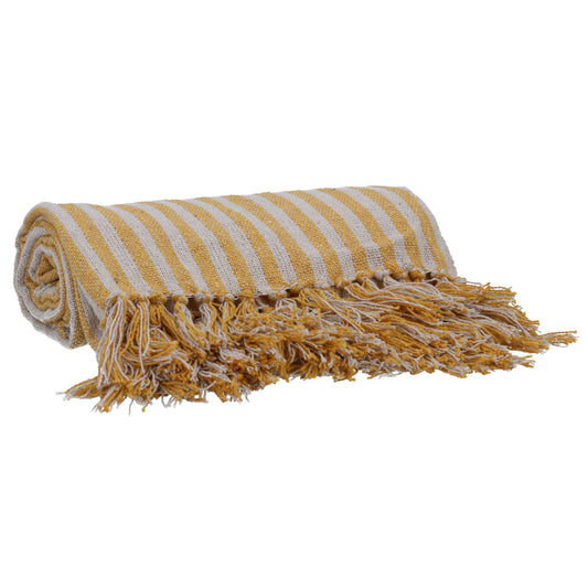 Woven Stripe Cotton Throw