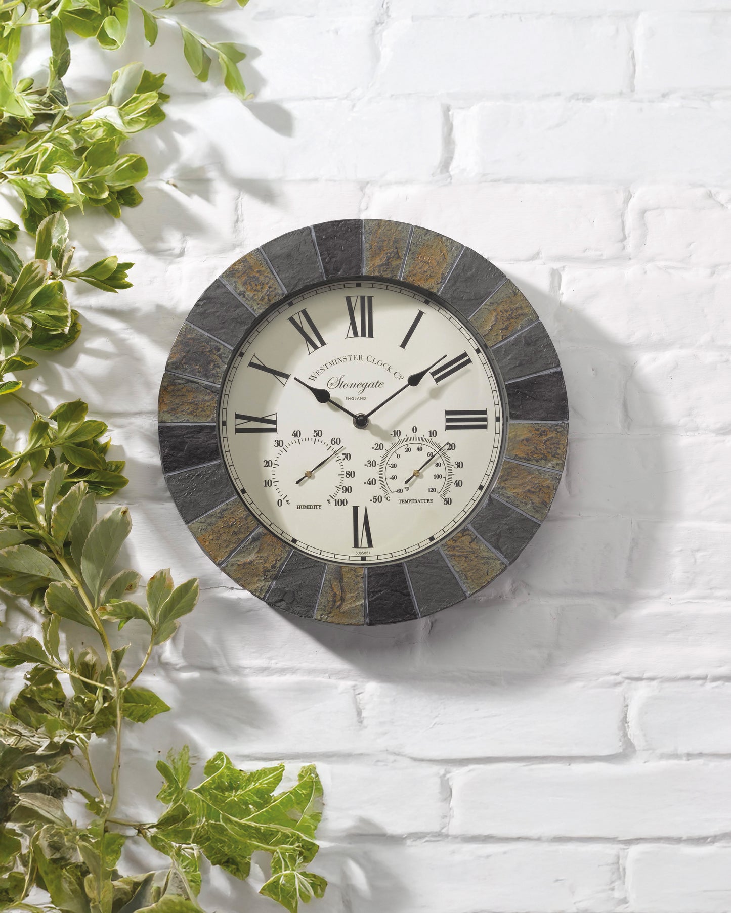 14In Stonegate Wall Clock & Thermometer