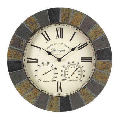 14In Stonegate Wall Clock & Thermometer