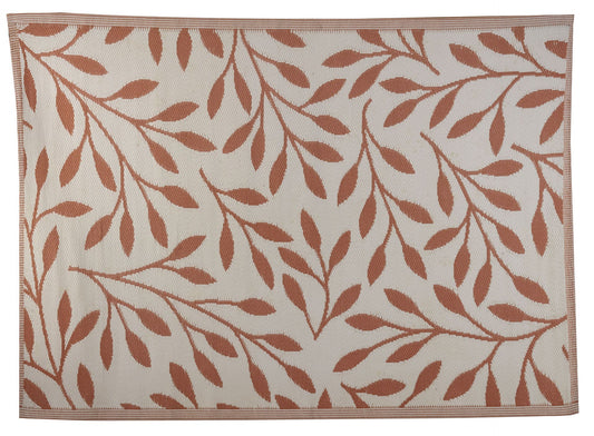 ALFRESCO MATS -LEAVES - RED OCHRE