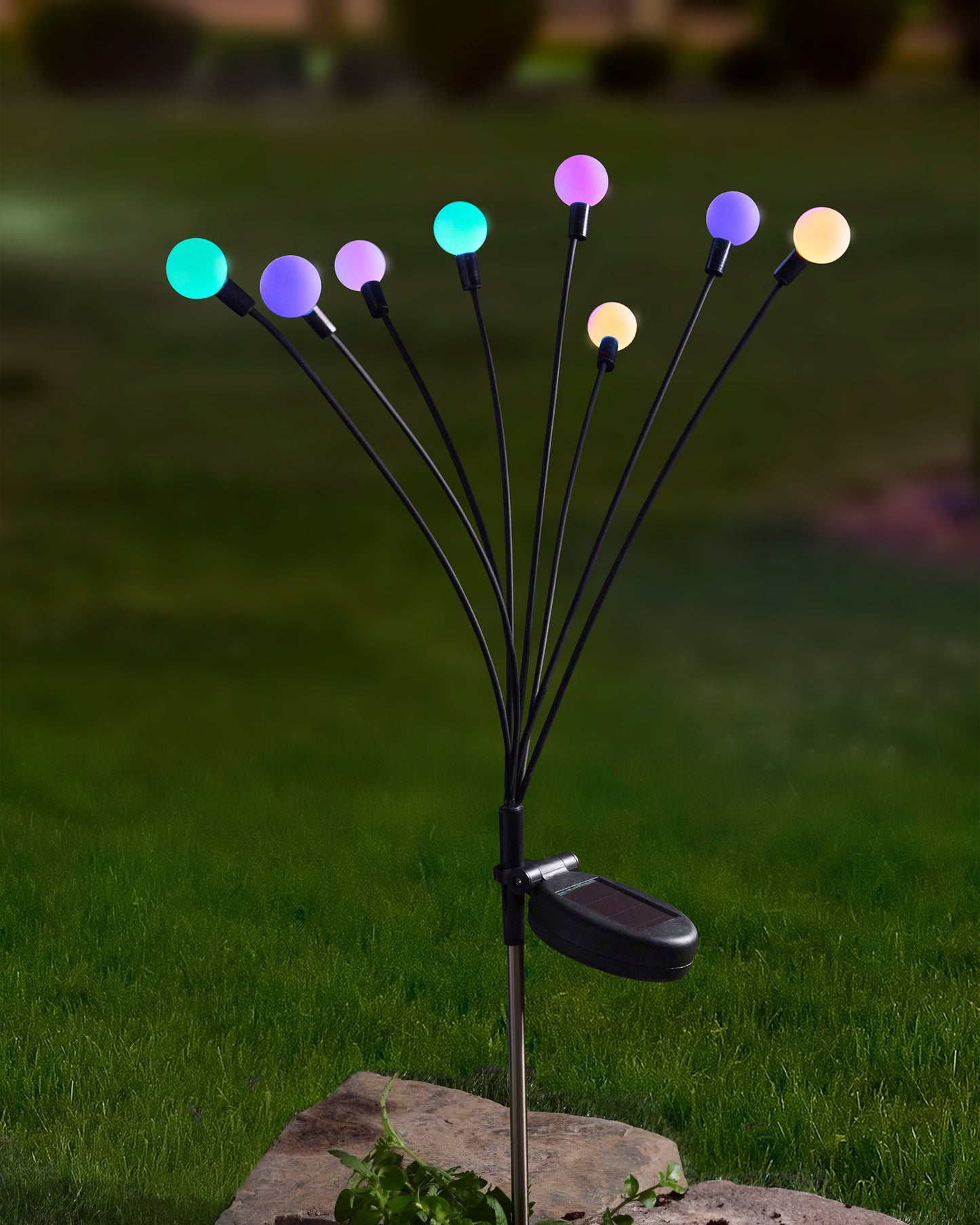 8-Stem GloGlobes Multi Coloured Stake Light