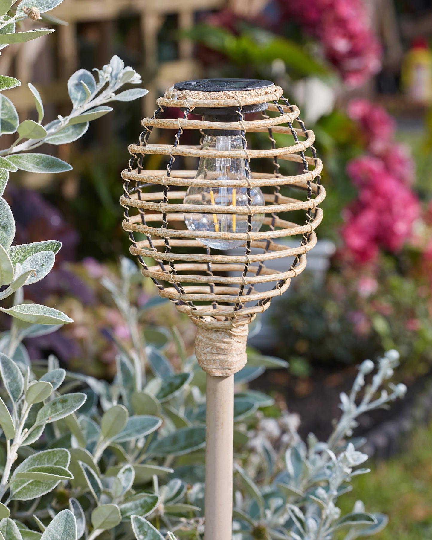 Lumina Faux Rattan Stake Light