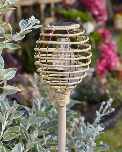 Lumina Faux Rattan Stake Light