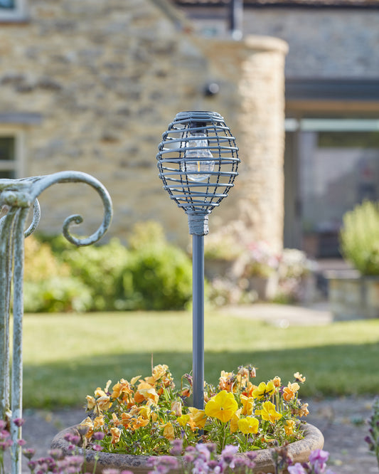 Lumina Faux Rattan Stake Light