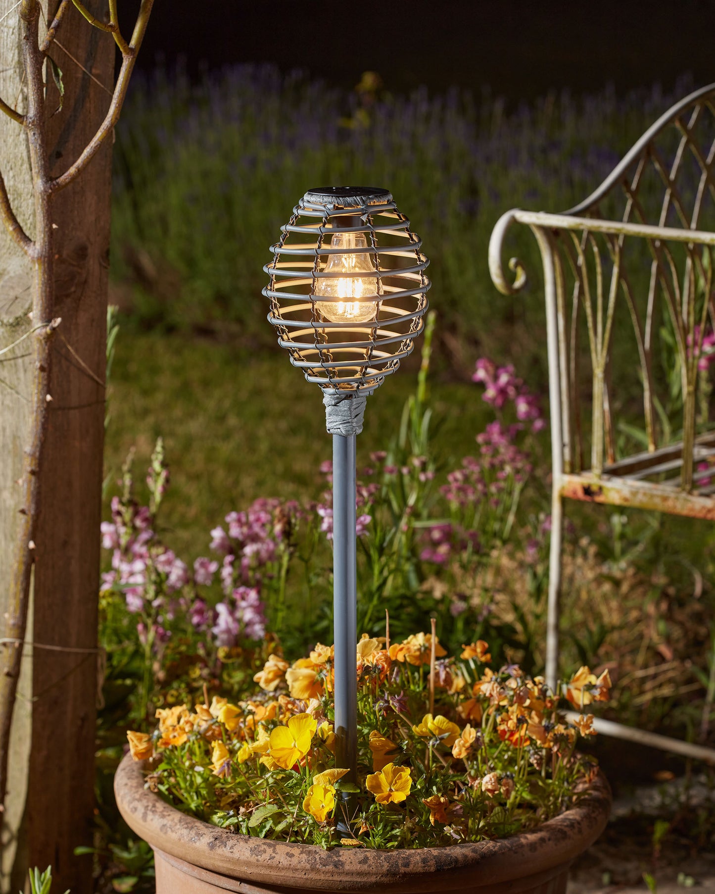 Lumina Faux Rattan Stake Light