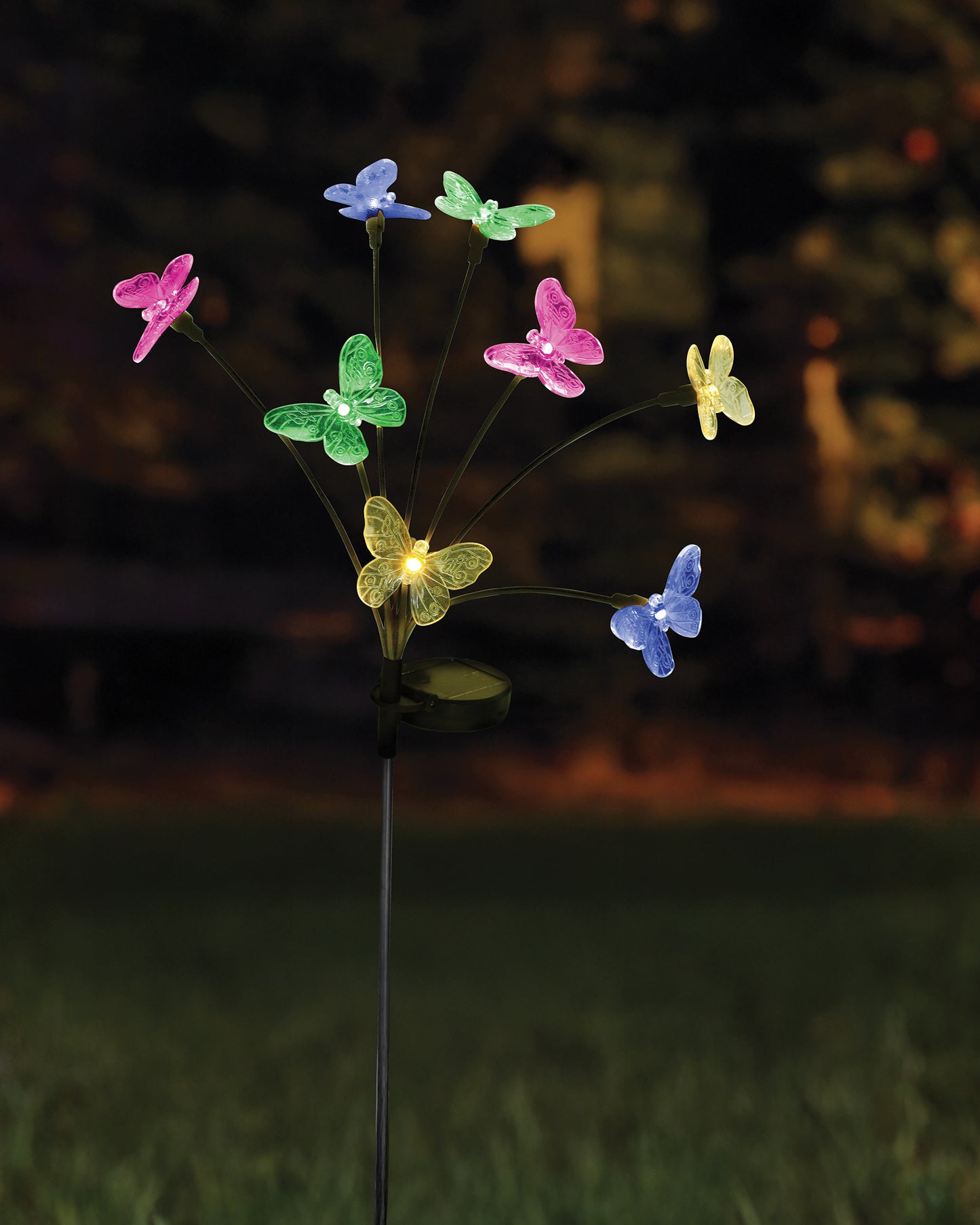 8-Stem FlutterLights Multi Coloured Stake Light
