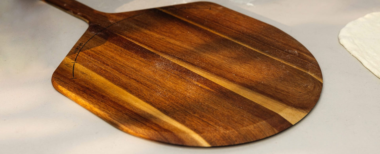 Acacia Wood Pizza Peel & Server