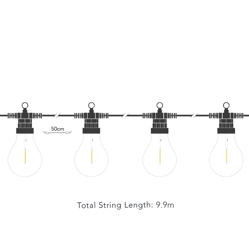 Edinburgh Usb Solar Festoon Lights (Set Of 20) - Powered By Leaf