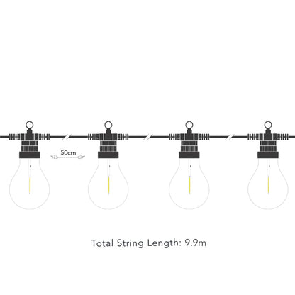 Edinburgh Usb Solar Festoon Lights (Set Of 20) - Powered By Leaf