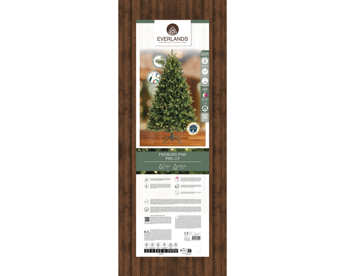 Freiburg Pine Nostalgic 6ft Pre-Lit Artificial Christmas Tree