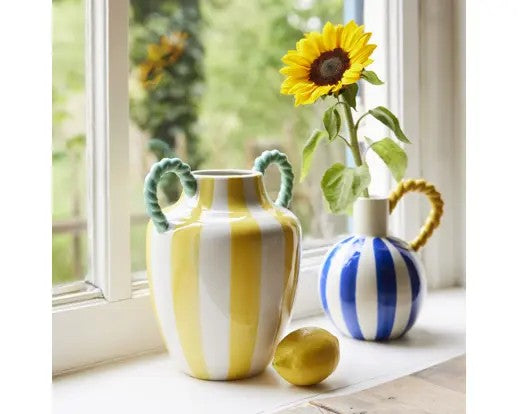 Vase Stoneware Glossy With Handle