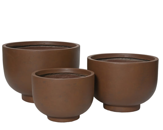 Stella Planter Fibre Clay Round Smooth