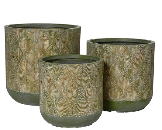 Gabriel Planter Fibre Clay Leaf
