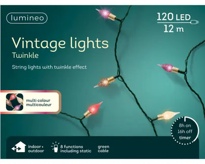LED vintage lights gb 8 function twinkle effect outdoor