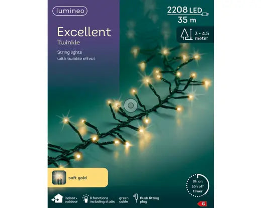 LED excellent lights gb pvc 8 function twinkle effect outdoor