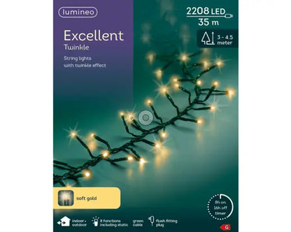 LED excellent lights gb pvc 8 function twinkle effect outdoor