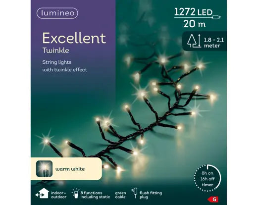 LED excellent lights gb pvc 8 function twinkle effect outdoor