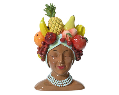 Planter Polyresin Head Fruit On Head Multi