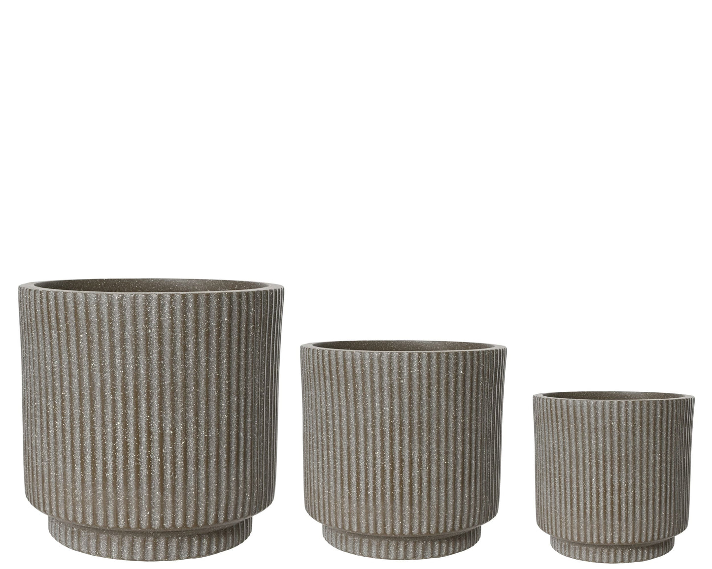 Vince Planter Fibre Clay Round Vertical Ribs