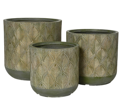 Gabriel Planter Fibre Clay Leaf