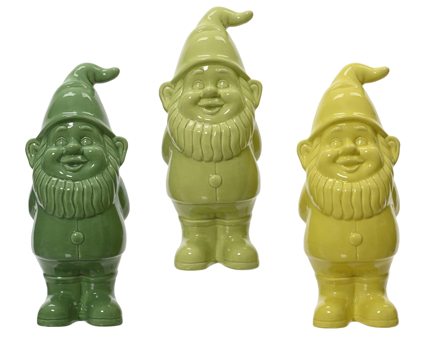 Gnome Ceramic Shiny Flower 3Col Ass