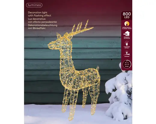 Micro LED reindeer gb metal flashing & static effect outdoor