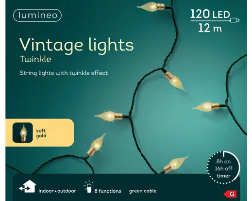 LED vintage lights gb 8 function twinkle effect outdoor