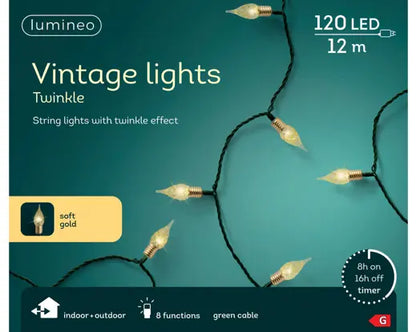 LED vintage lights gb 8 function twinkle effect outdoor