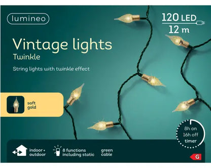 LED vintage lights gb 8 function twinkle effect outdoor