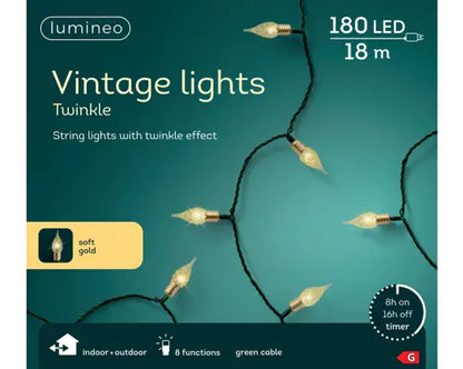 LED vintage lights gb 8 function twinkle effect outdoor