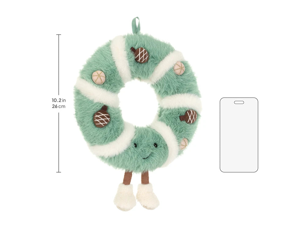 Jellycat Amuseables Pinecone Wreath size chart