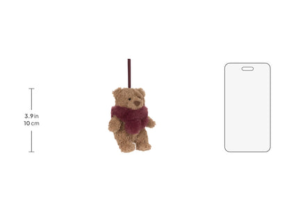 Jellycat Bartholomew Bear Winter Warmer Decoration size chart