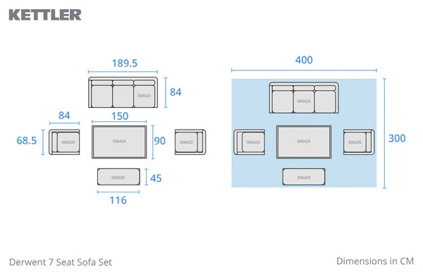 Derwent 7 Seat Sofa Set