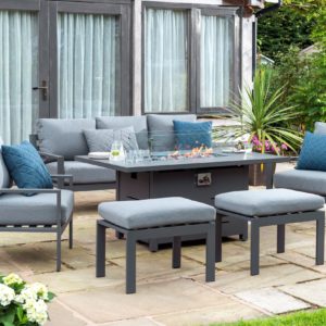 Buckingham Lounge Set with Firepit Table